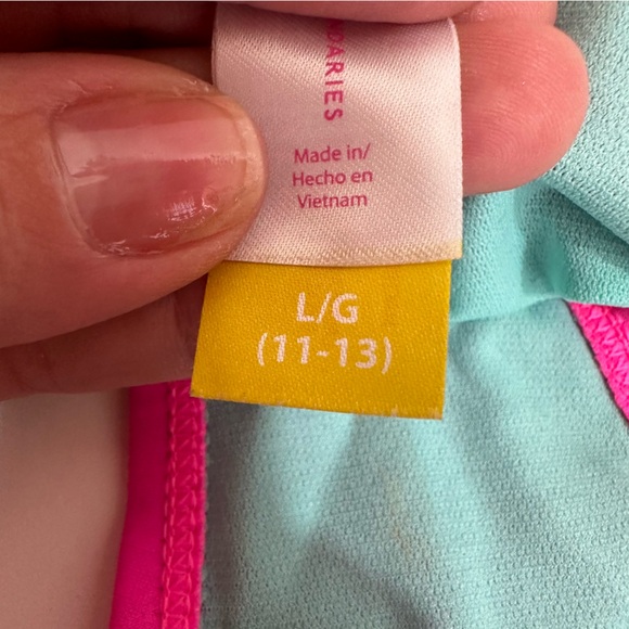 No Boundaries Womens Neon Tropical Palm Print Bikini Size L (11-13) - Picture 4 of 15